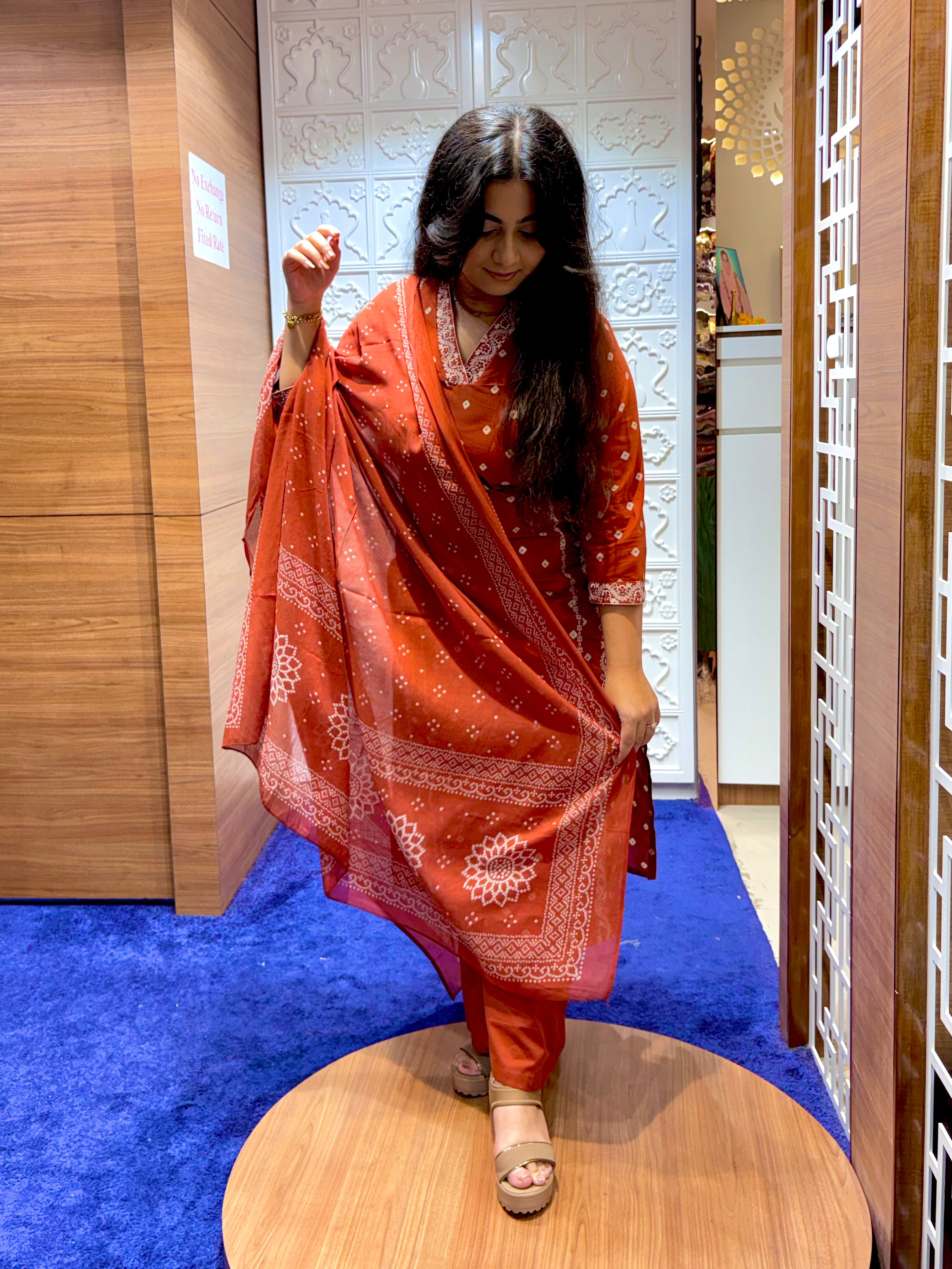 Graceful rustic orange  Premium Cotton