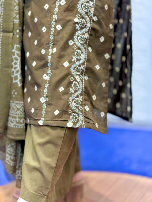 graceful olive-green ethnic set